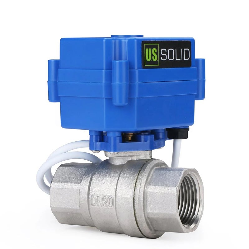 U.S. Solid Motorized Ball Valve- 3/4" Stainless Steel Ball Valve with Full Port, 9-24V AC/DC and 2 Wire Auto Return Setup - Image 3